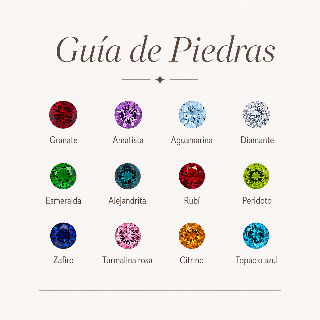 Aretes Piedras Circular