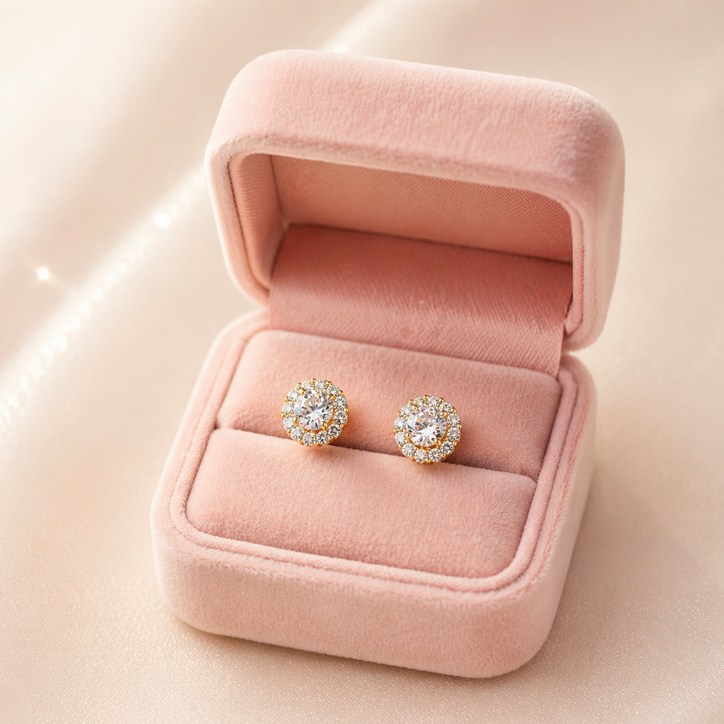 Aretes Piedras Circular