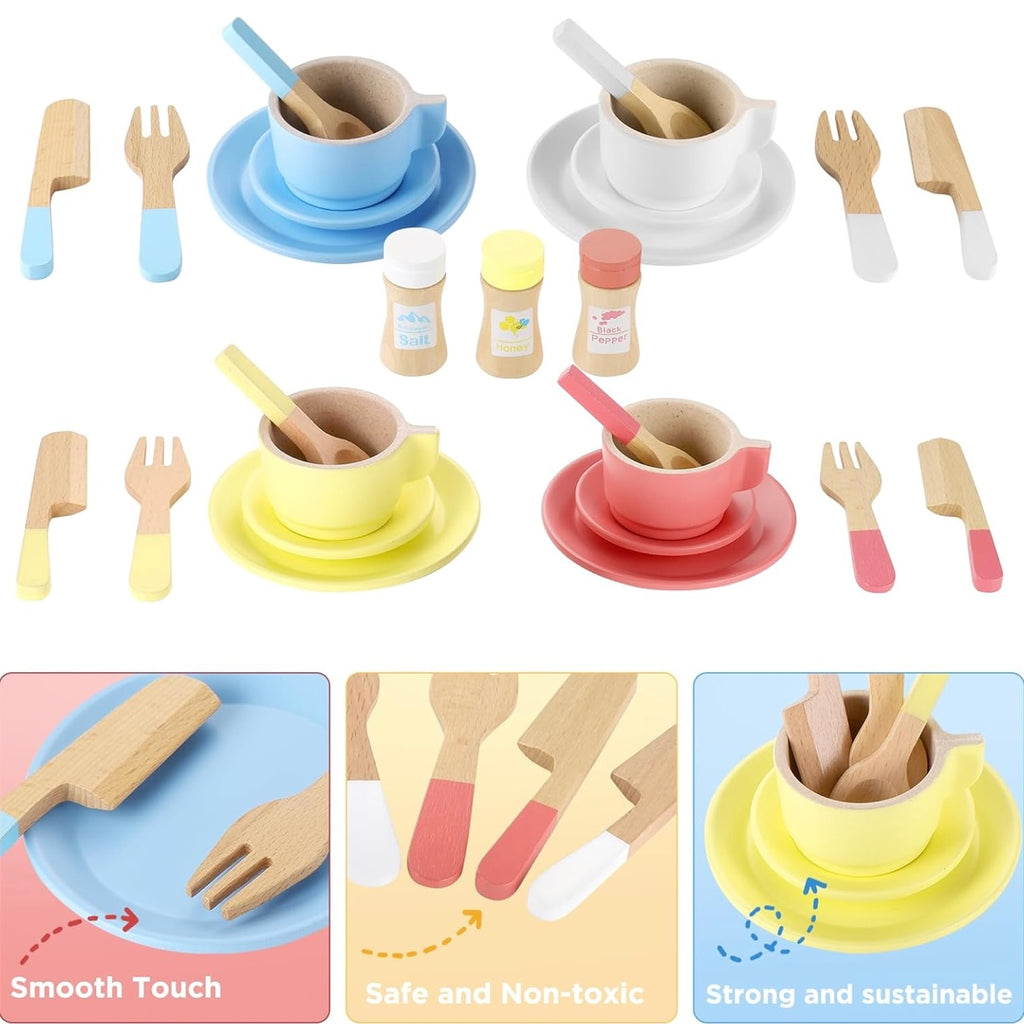Vajillas De Madera Infantil Play Dine
