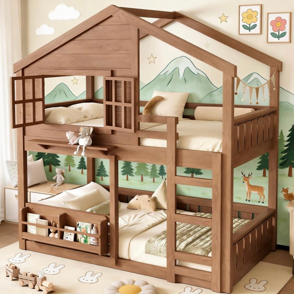 Cama Litera Casita Roble