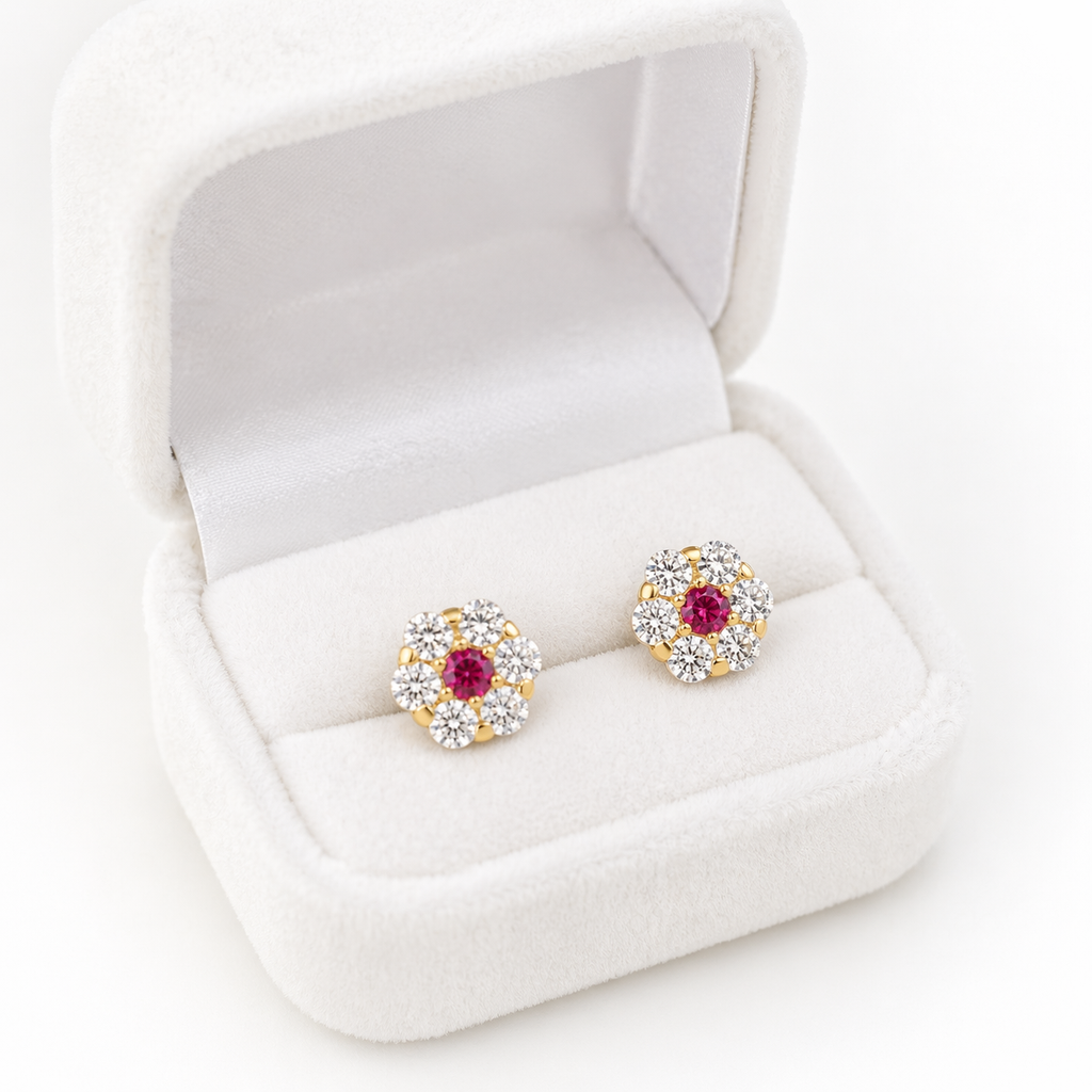 Aretes Piedras Flor
