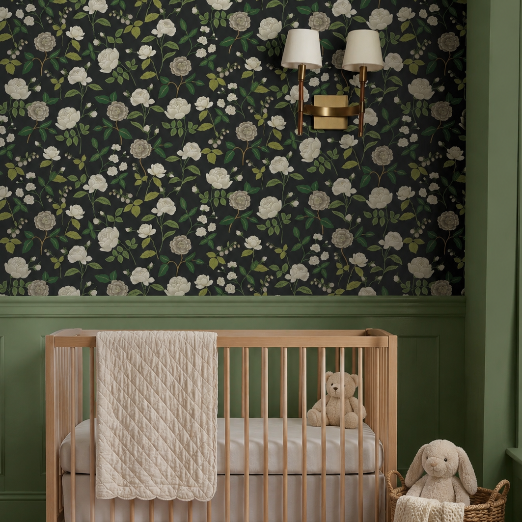 Papel Tapiz Midnight Rose Garden