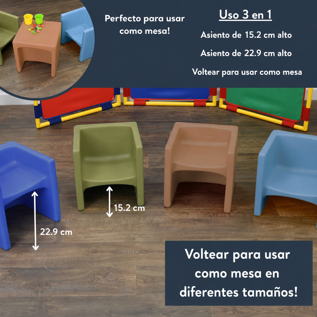 Set De 4 Sillas Cubo Grow 3 en 1
