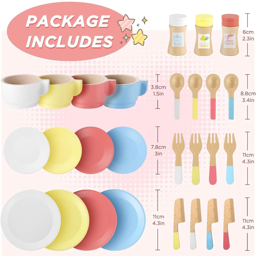 Vajillas De Madera Infantil Play Dine