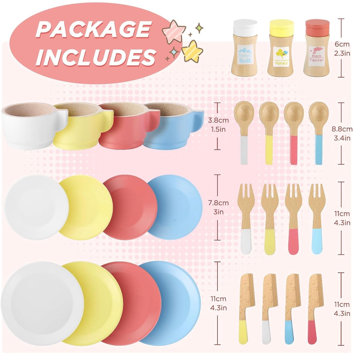 Vajillas De Madera Infantil Play Dine