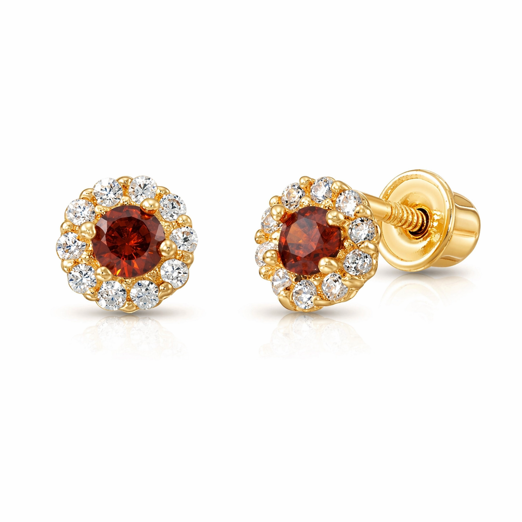 Aretes Piedras Circular
