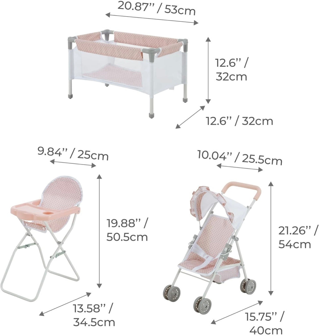 Set De Juego Marietta Carriola Cuna y Silla