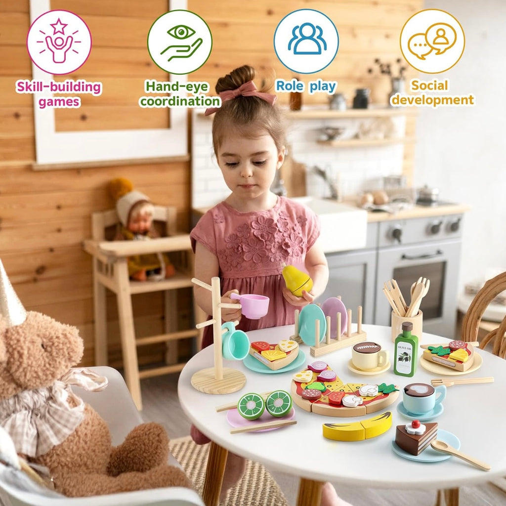 Vajillas De Madera Infantil Play Dine