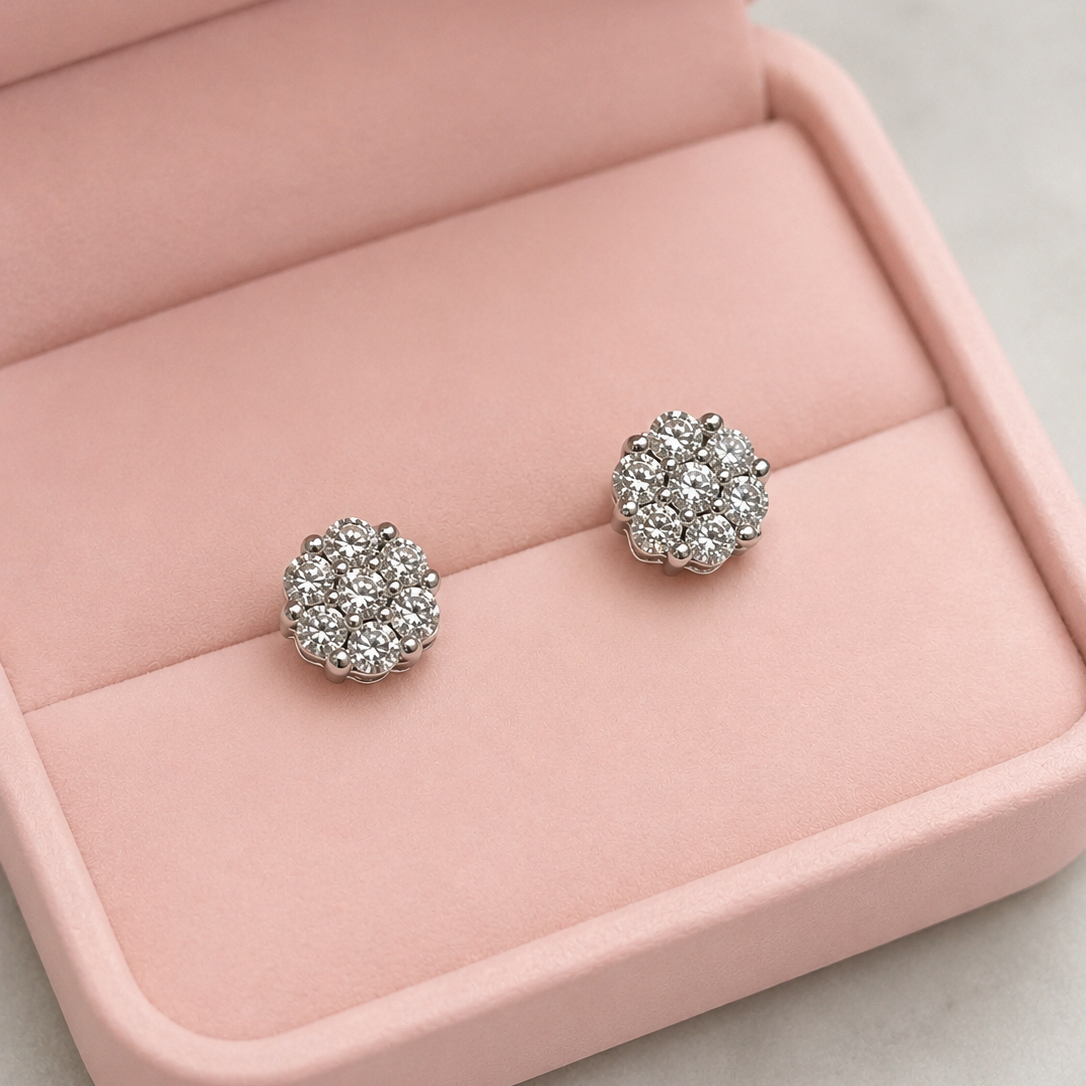 Aretes Rosette Diamond