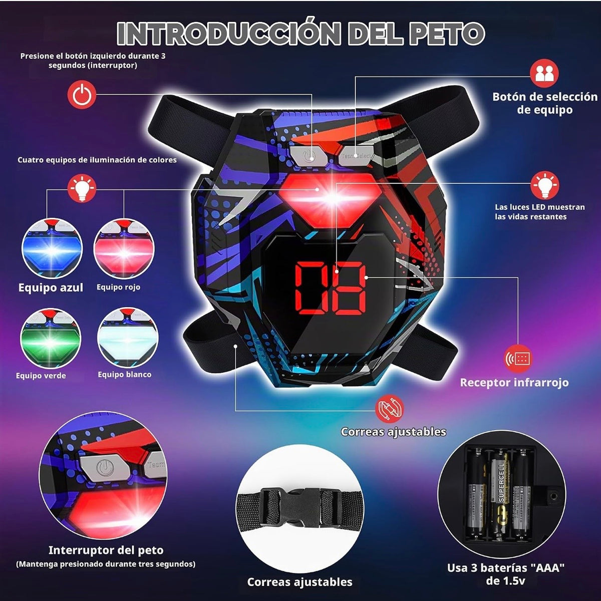Set de Laser Tag Battle 4 Jugadores