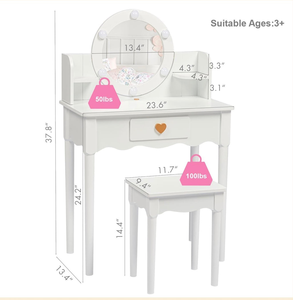 Tocador Vanity Princess Lor White