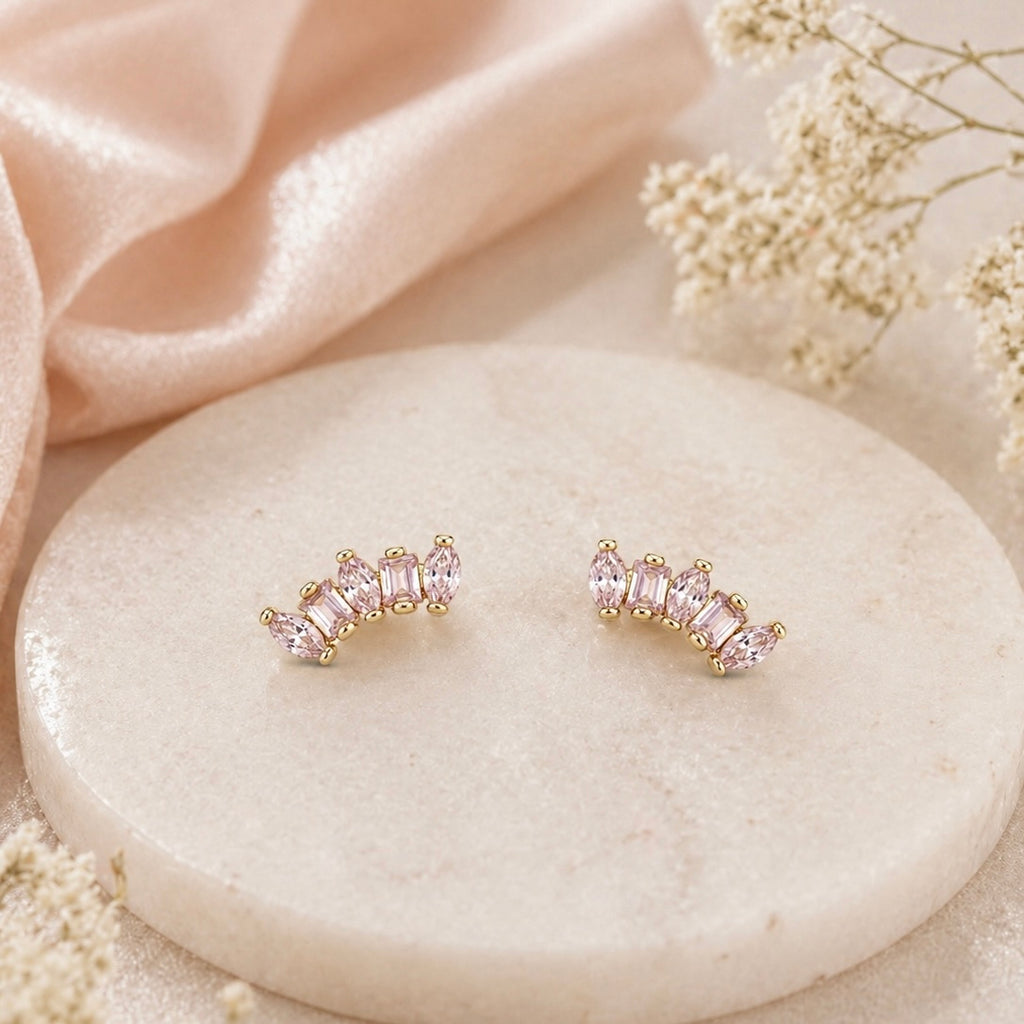 Aretes Rosa Baguette
