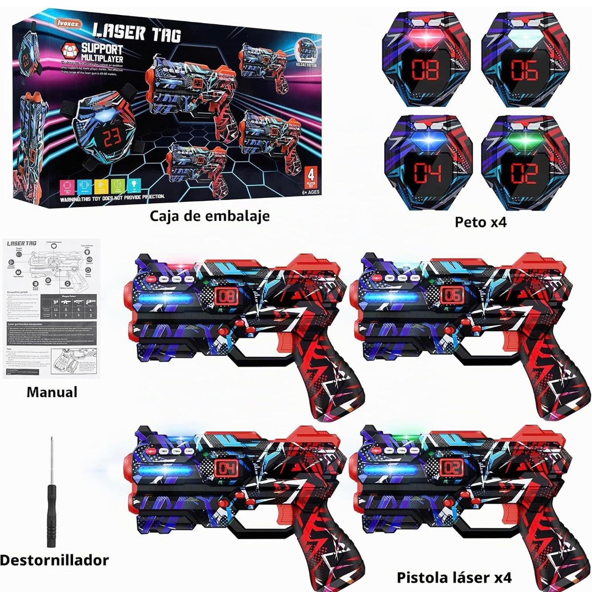 Set de Laser Tag Battle 4 Jugadores