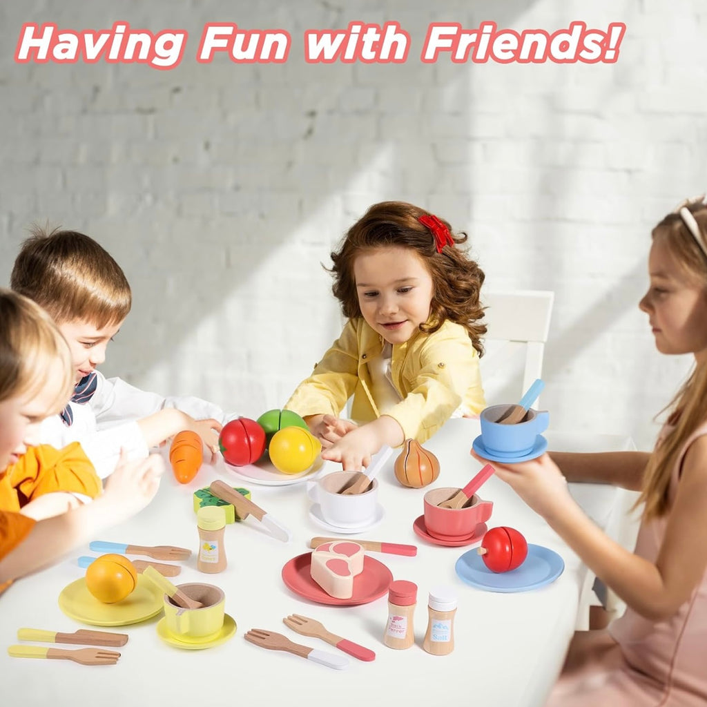 Vajillas De Madera Infantil Play Dine