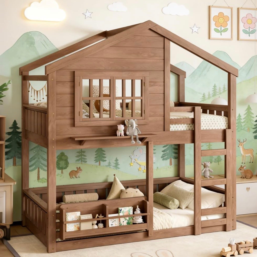 Cama Litera Casita Roble