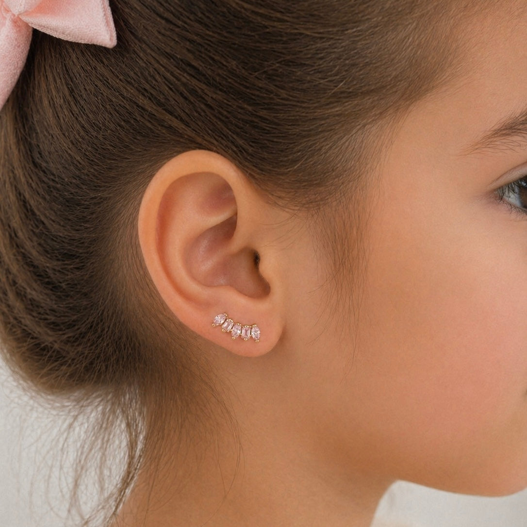 Aretes Rosa Baguette
