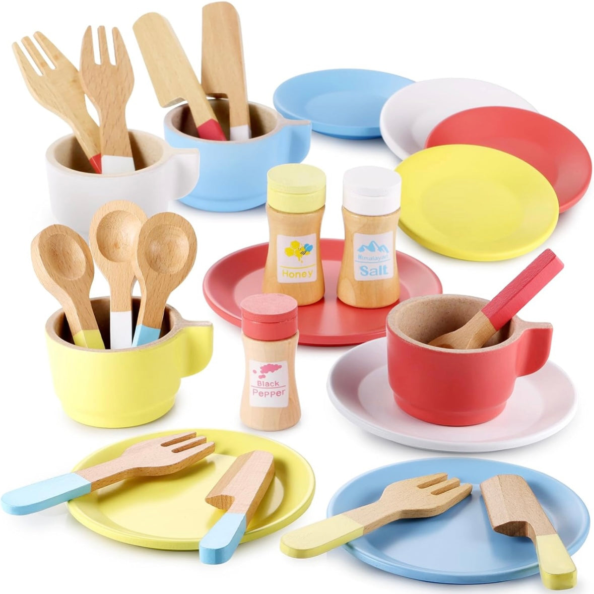 Vajillas De Madera Infantil Play Dine
