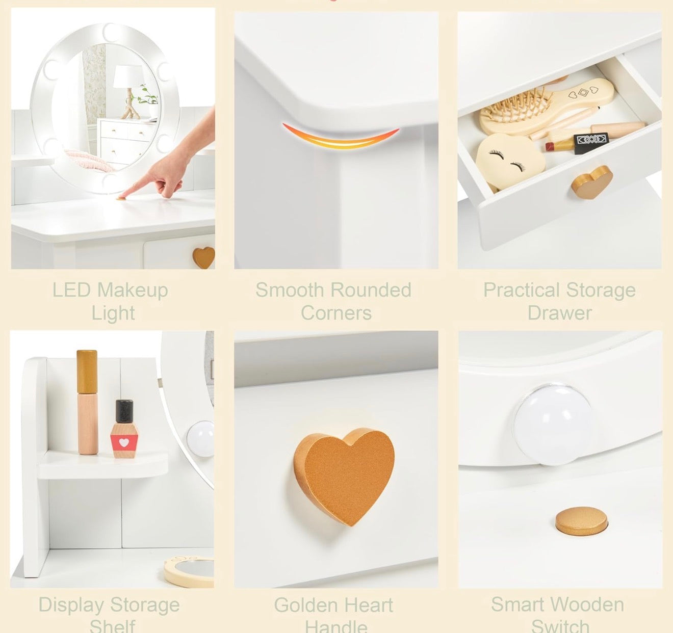 Tocador Vanity Princess Lor White