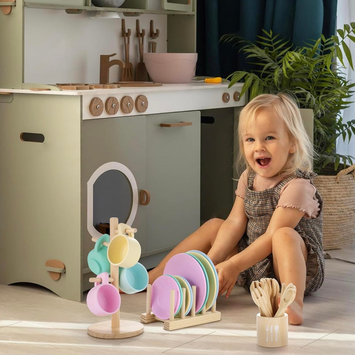 Vajillas De Madera Infantil Play Dine
