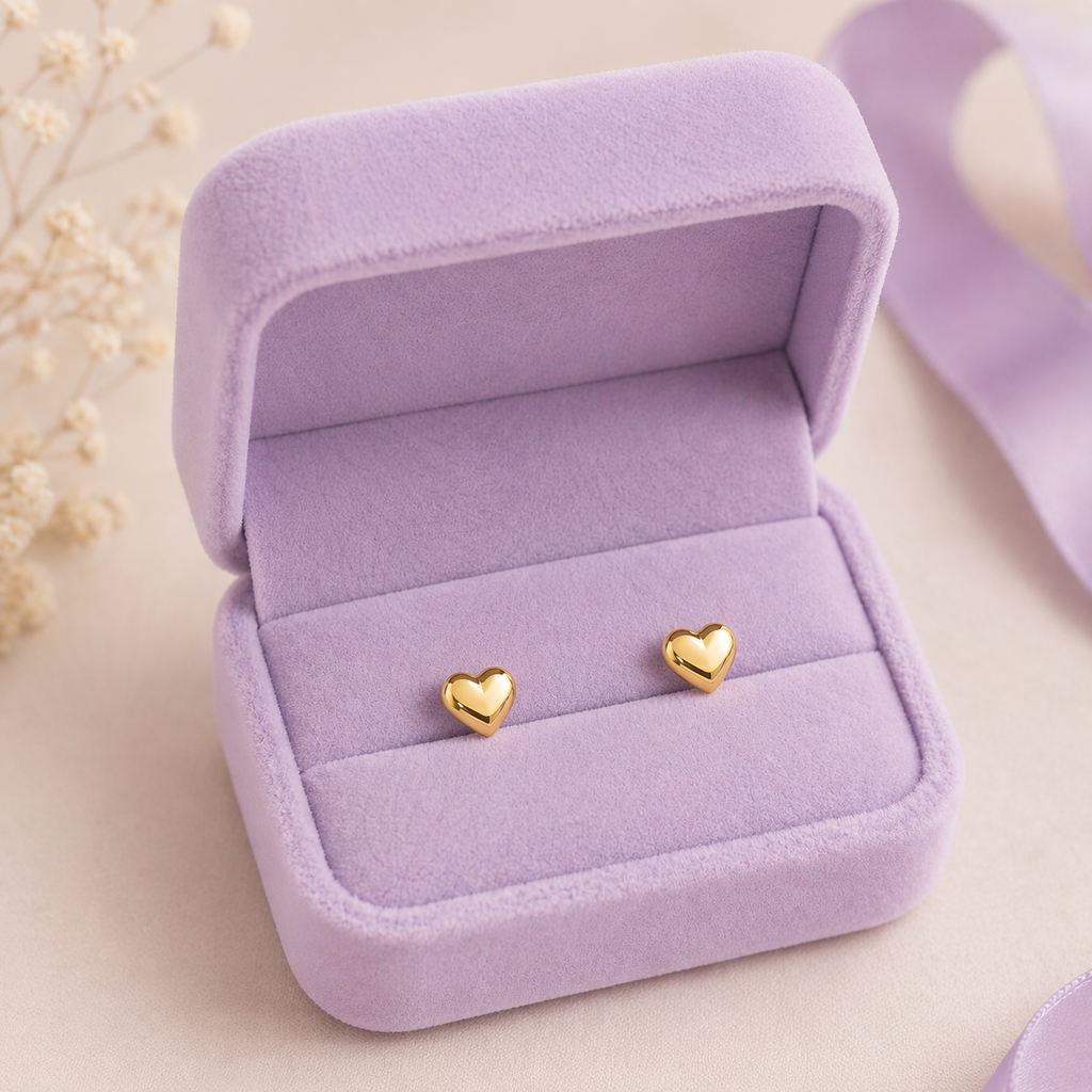 Aretes Puff Heart