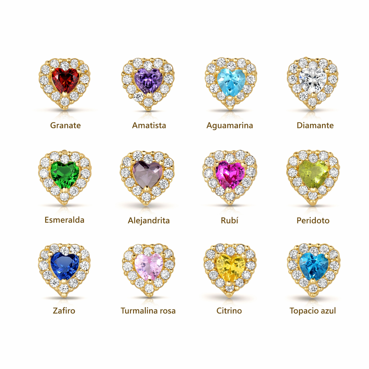 Aretes Piedras Corazón